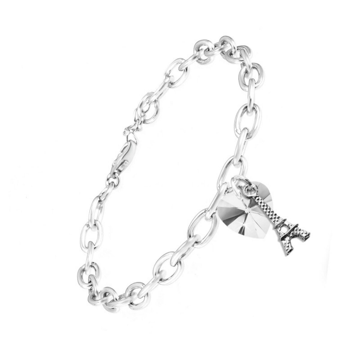 SC CRYSTAL Bracelet coeur et Tour Eiffel SC Crystal orné de Cristaux scintillants
