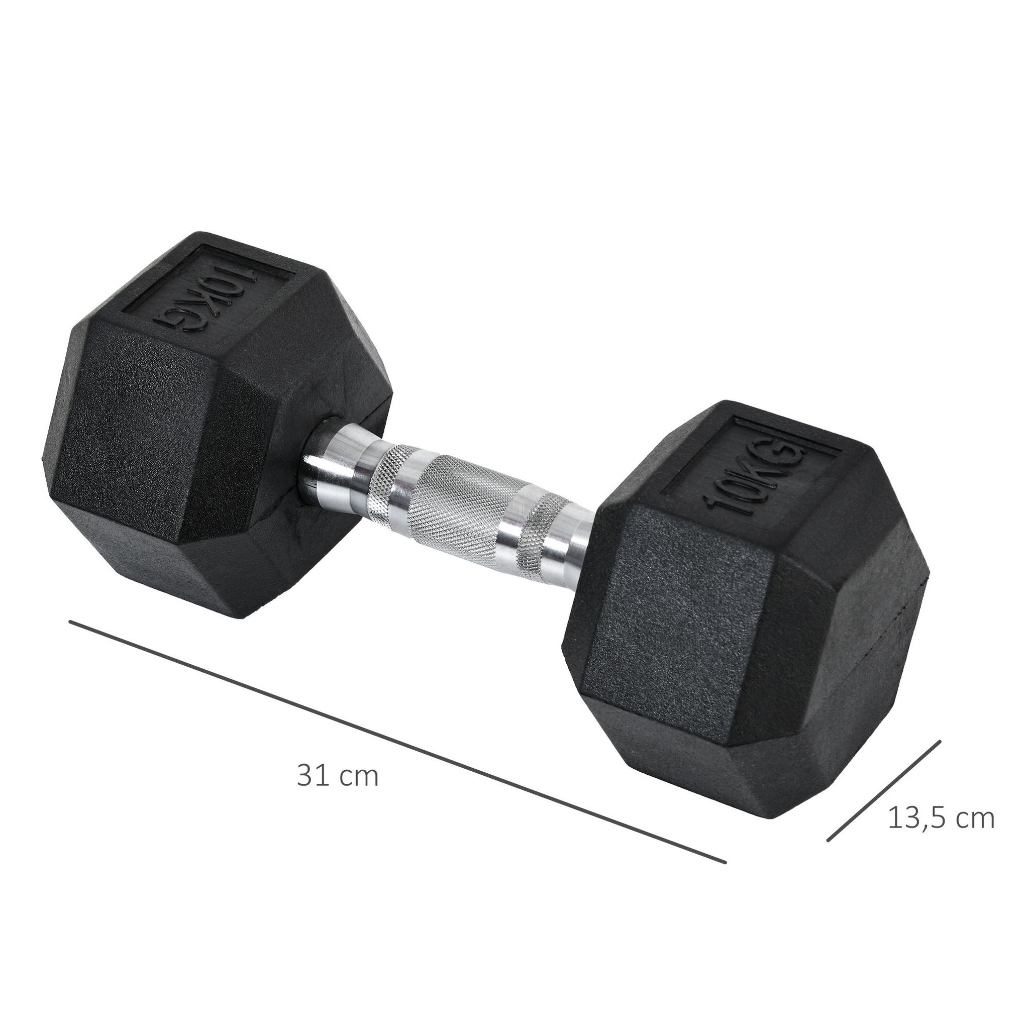 Voir la diapositive 3 : HOMCOM Ensemble d'haltères courtes total 20 kg - entraînement musculaire & haltérophilie - acier caoutchouc noir