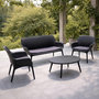 Voir la diapositive 4 : CONCEPT USINE Salon de jardin 4 places gris anthracite avec table basse IZMIR