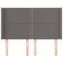 Voir la diapositive 3 : VIDAXL Tete de lit avec oreilles Gris 147x16x118/128 cm Similicuir