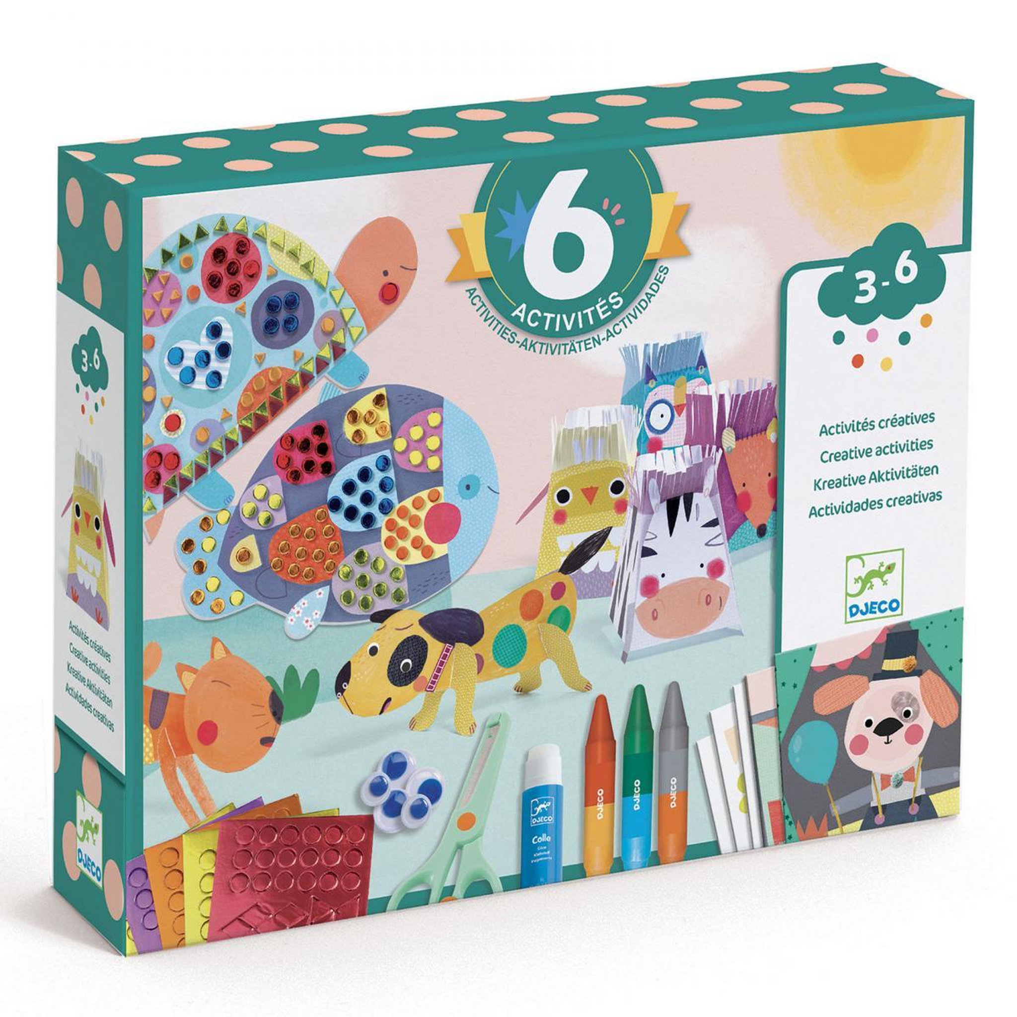 Voir la diapositive 2 : Djeco Coffret loisirs creatfis les animaux et leurs maisons