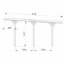 Voir la diapositive 3 : Forest Style Carport toit plat - Bois traité autoclave - 15,6 m² - JEAN