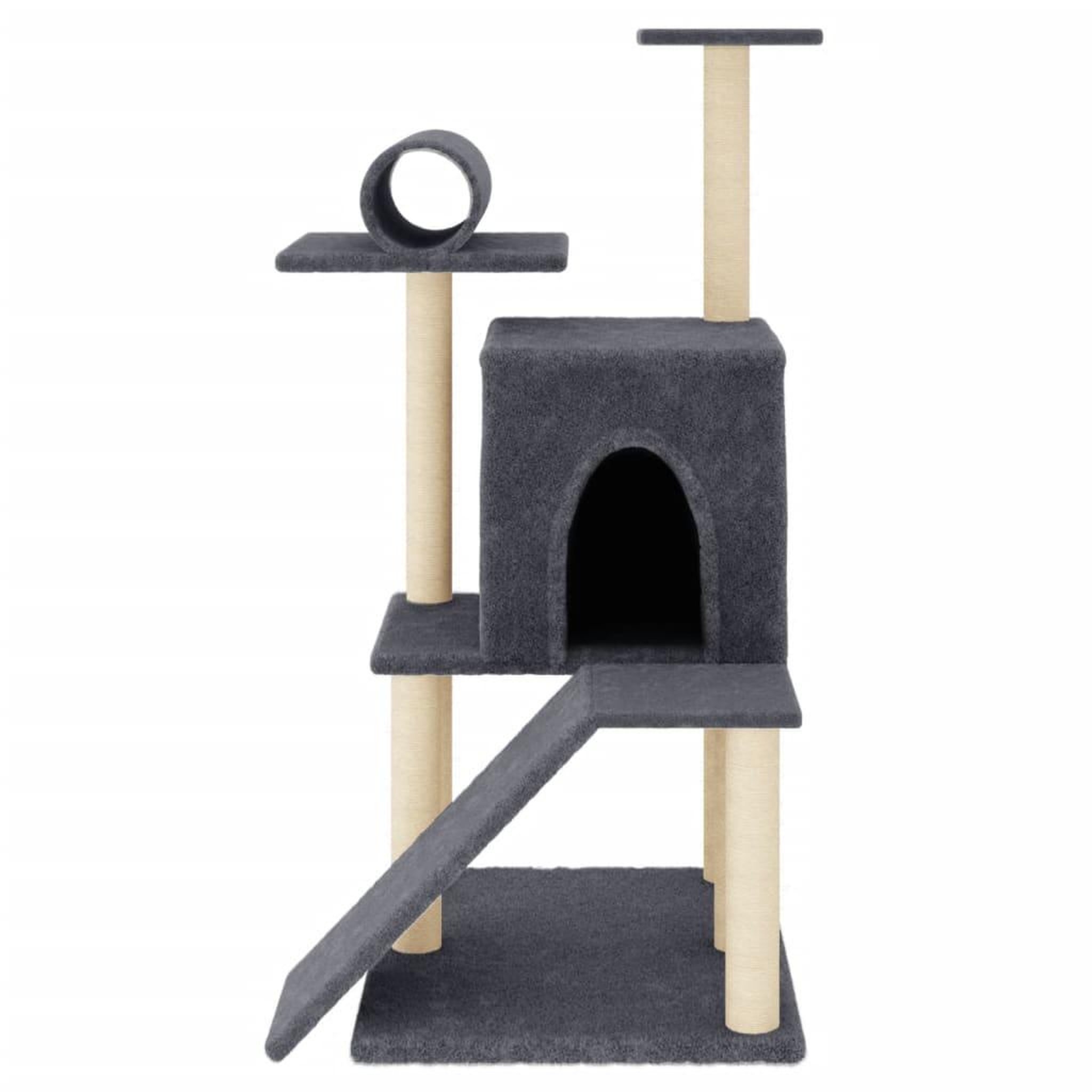 Voir la diapositive 3 : VIDAXL Arbre a chat avec griffoirs en sisal gris fonce 110,5 cm
