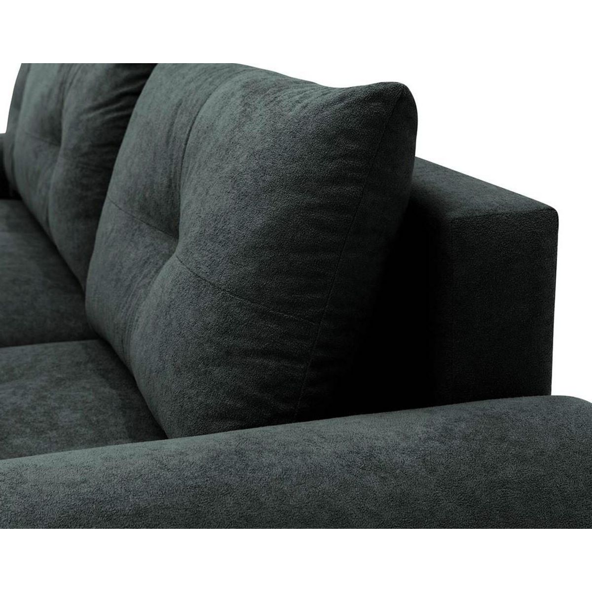 BEST MOBILIER Luzzio - canapé d'angle droit 4 places convertible avec coffre en tissu texturé