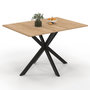 Voir la diapositive 1 : ID MARKET Table à manger rectangle ALIX 6 personnes pied araignée bois et noir 110 cm