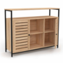 Voir la diapositive 4 : ID MARKET Buffet 2 portes persiennes 100 cm HALIFAX design industriel