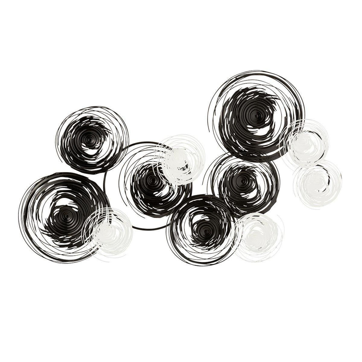 Paris Prix Décoration Murale  Cercles Métal  140cm Noir & Blanc