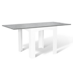 ID MARKET Table à manger extensible rectangle DONA 4-8 personnes plateau effet béton 80-160 cm