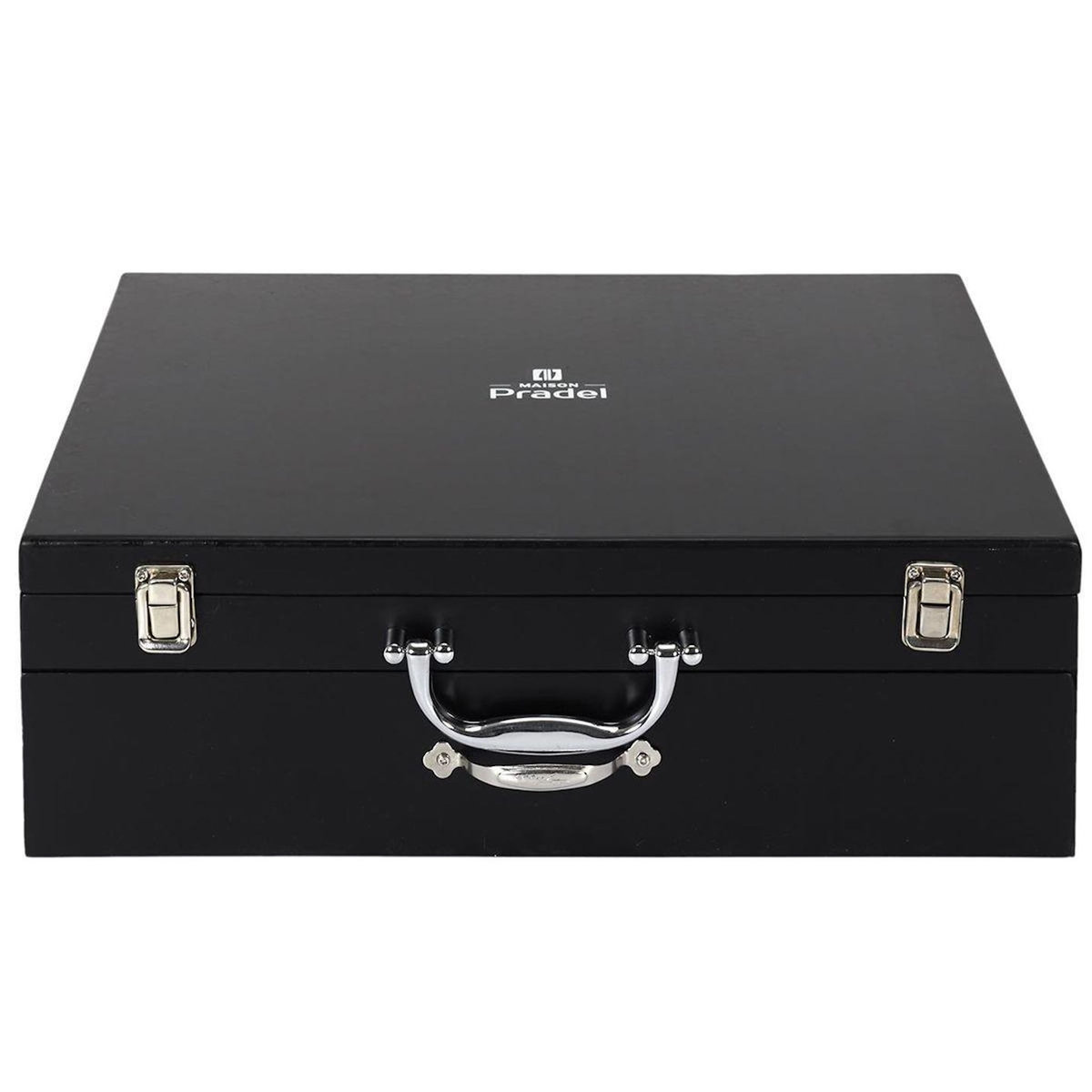 Paris Prix Ménagère 84 Pièces  Coffret Bois  45cm Noir