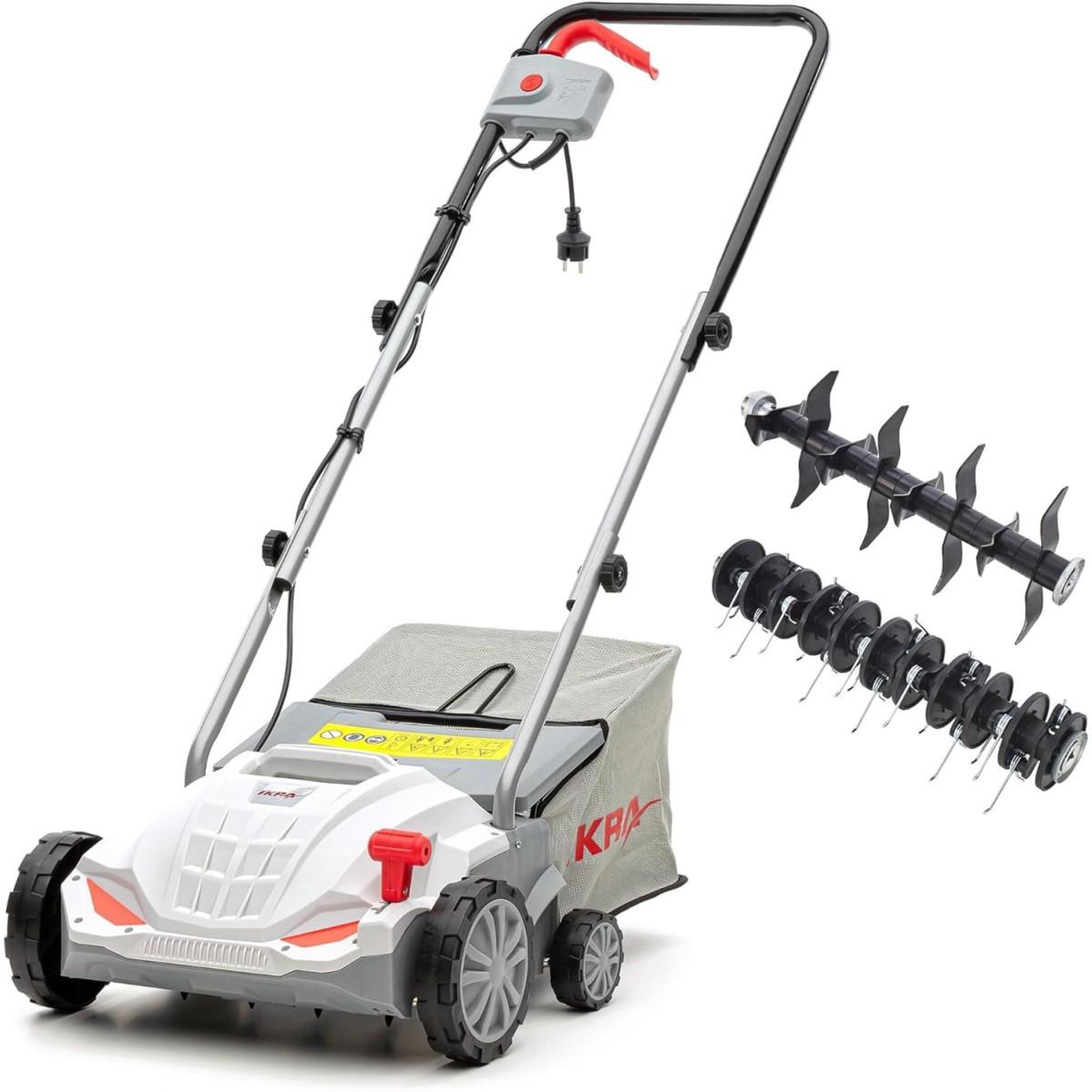 Ikra Scarificateur à gazon électrique 1500w, 32cm - aérateur de pelouse 2en1 scarification & émoussage, bac 30l entretien gazon ikra