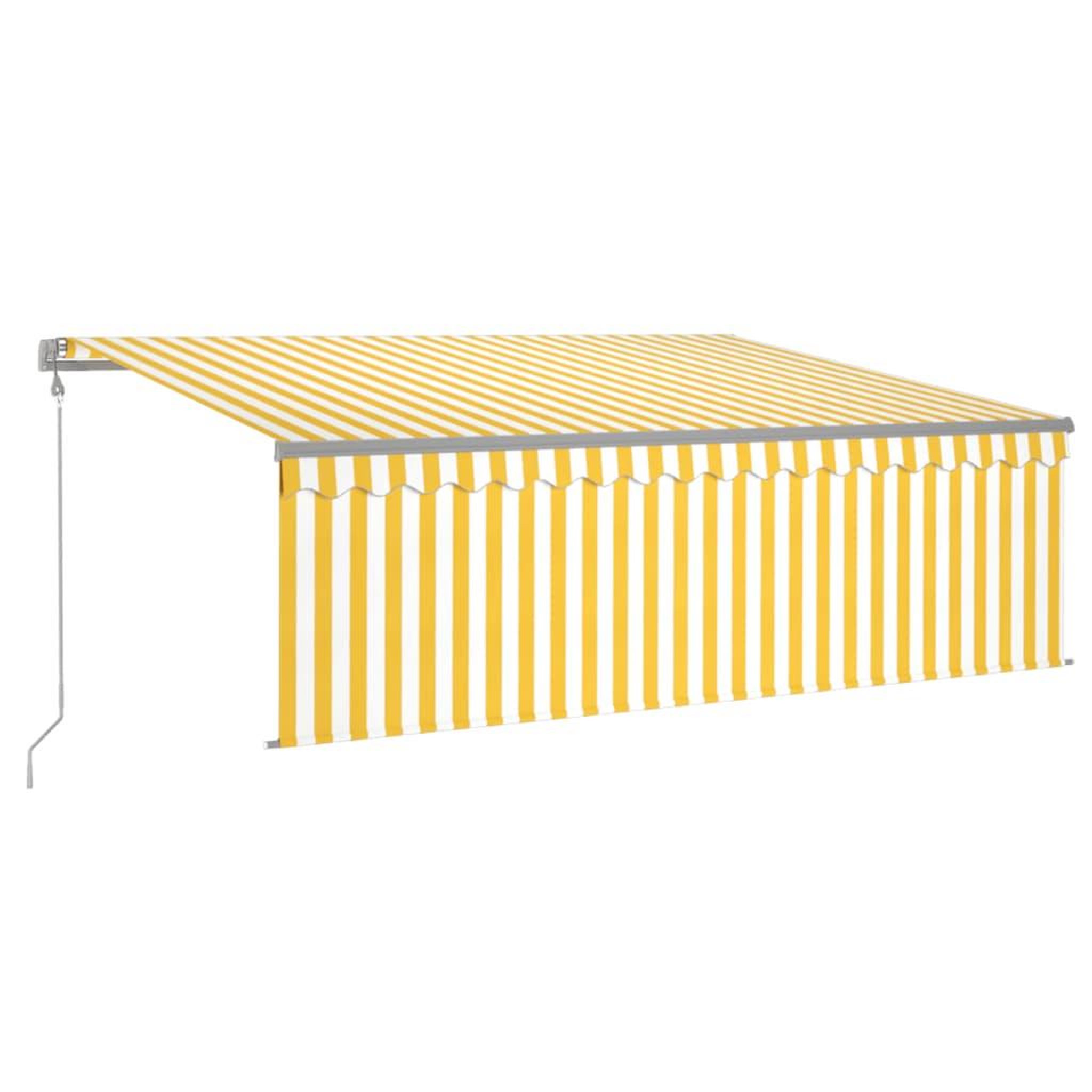 Voir la diapositive 2 : VIDAXL Auvent automatique retractable avec store 4,5x3m Jaune et blanc