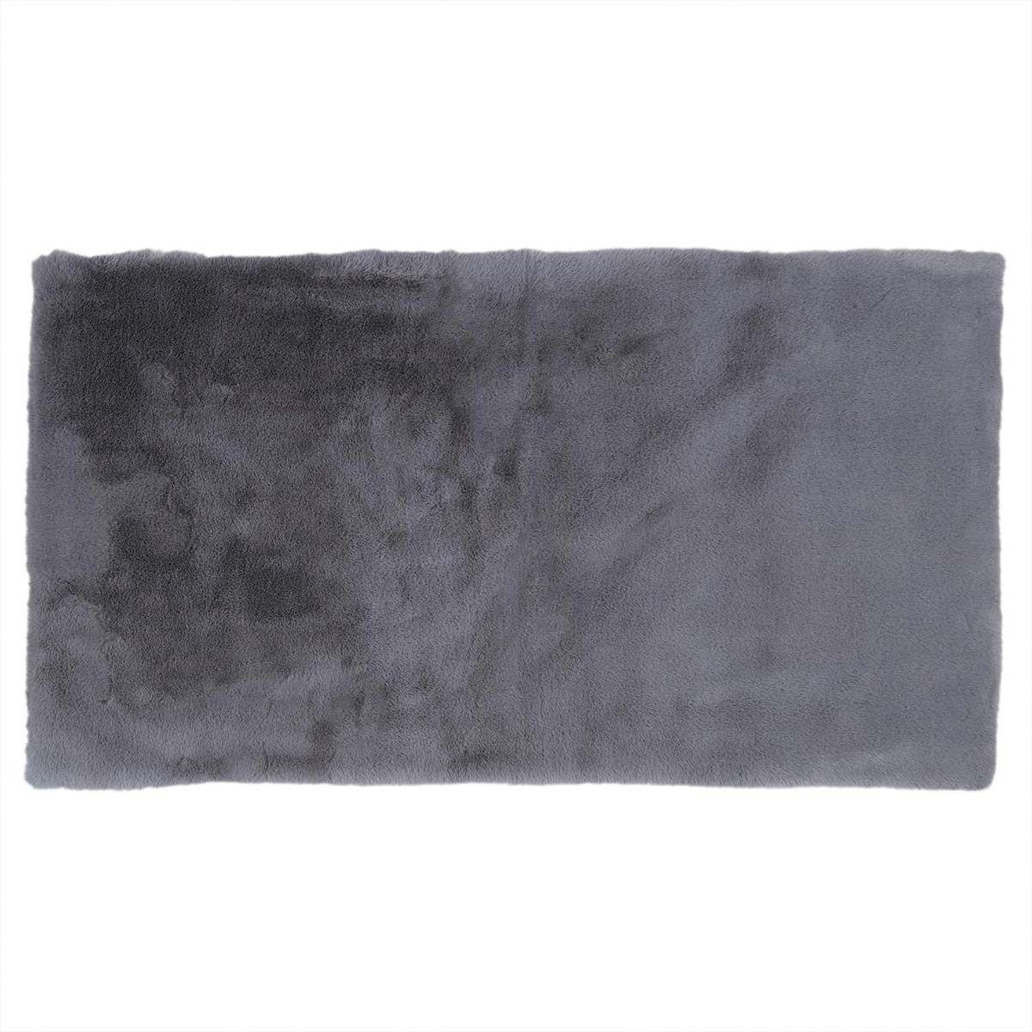 The Home Deco Factory Tapis imitation fourrure  fin  60x110cm gris