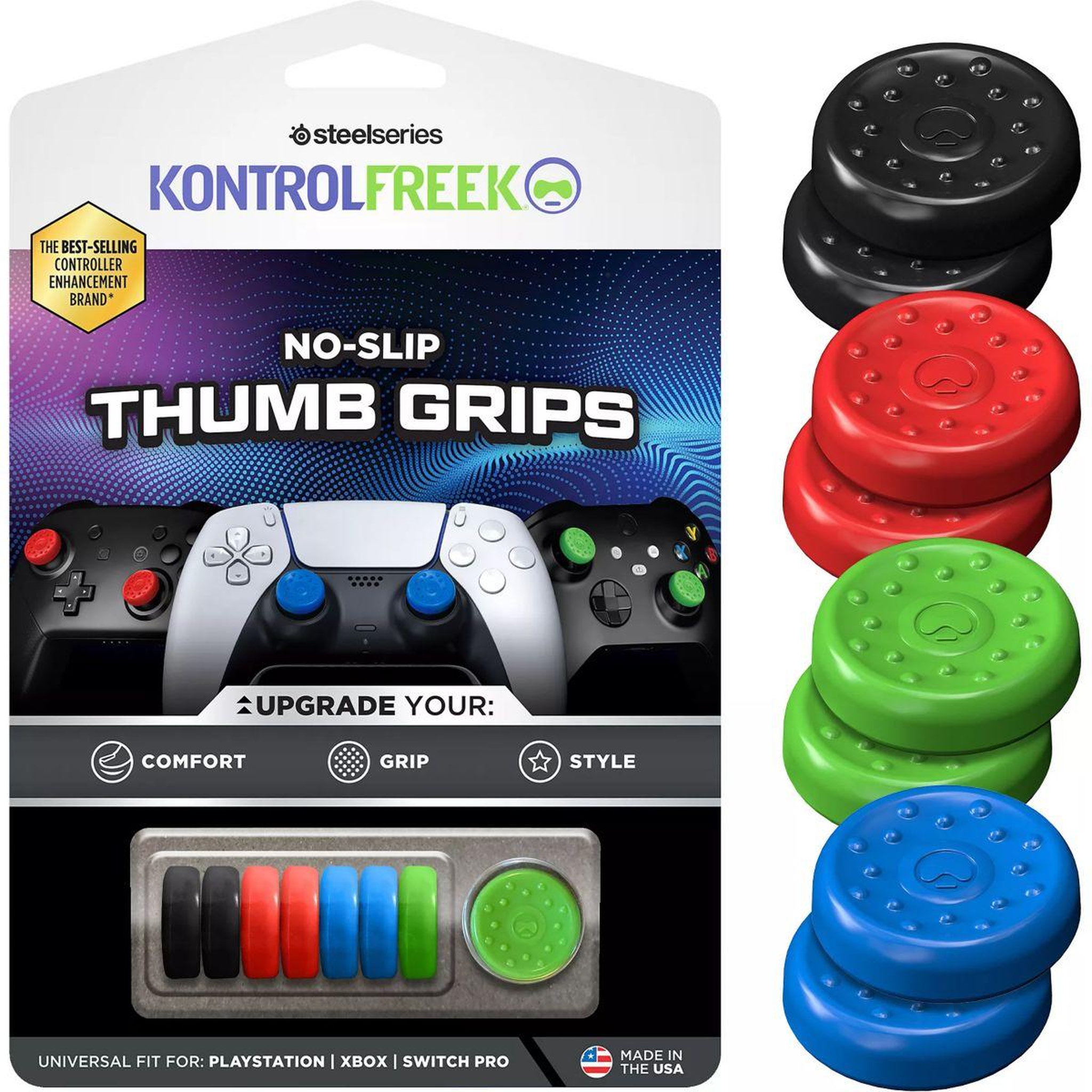 Voir la diapositive 4 : STEEL SERIES Accessoire manette No-Slip Thumbgrip 8-pack - UNI