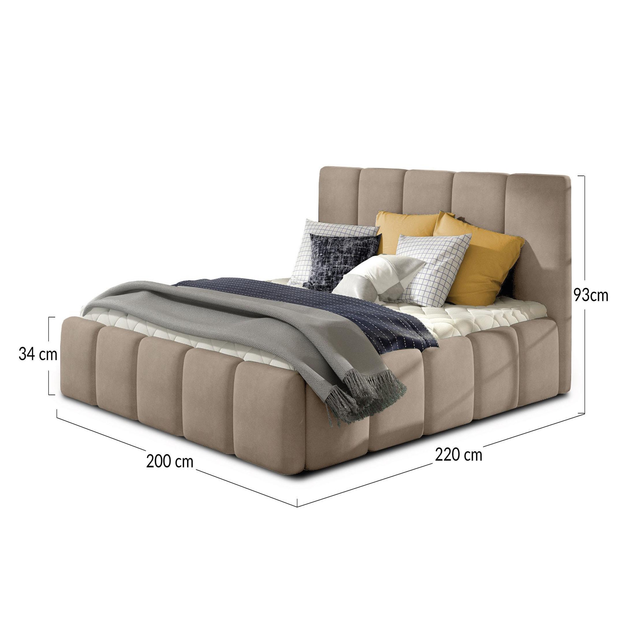 Voir la diapositive 4 : BEST MOBILIER Lucea - lit coffre - 180x200 - sommier inclus - en velours