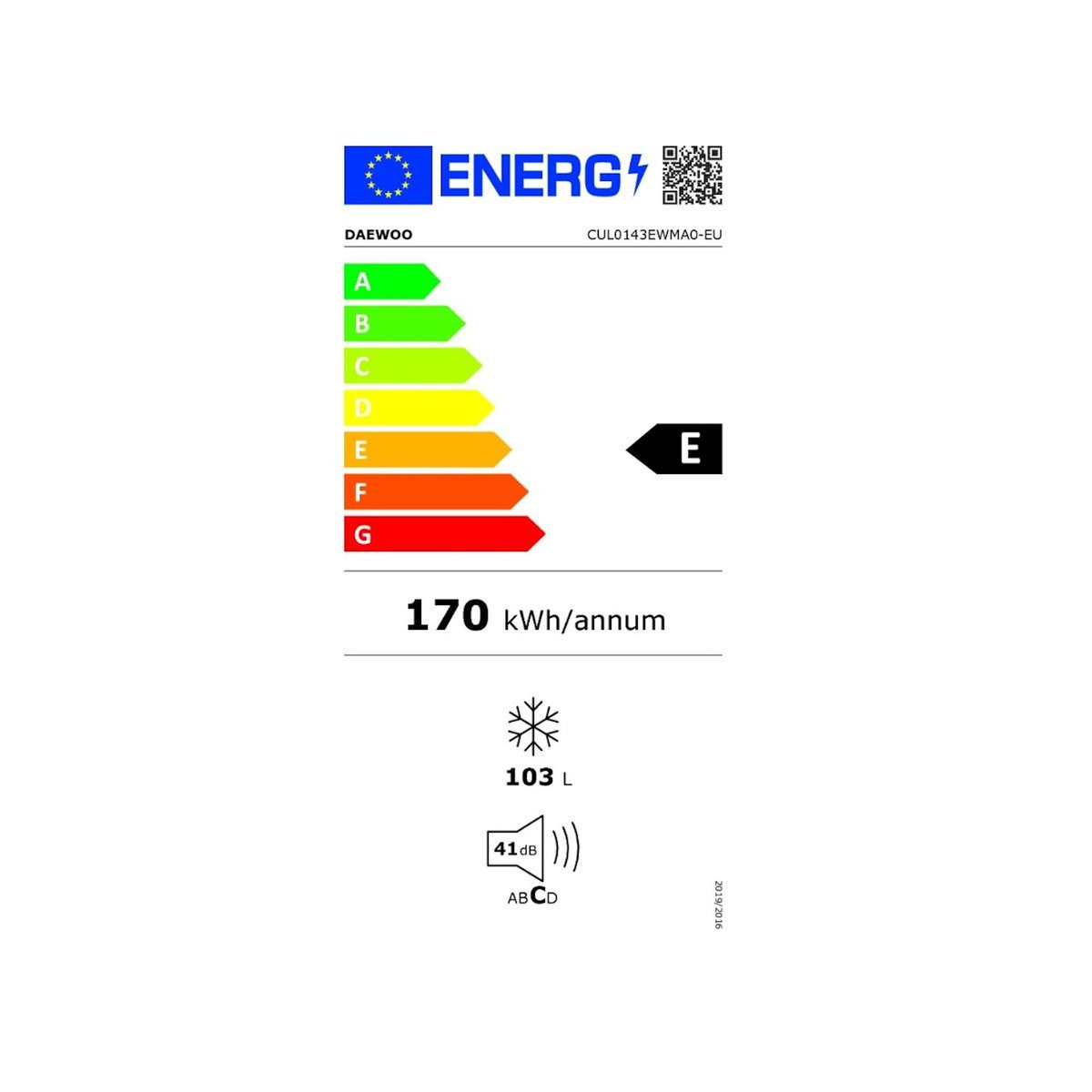 Daewoo Congélateur table top 54cm 106l  blanc - CUL0143EWMA0