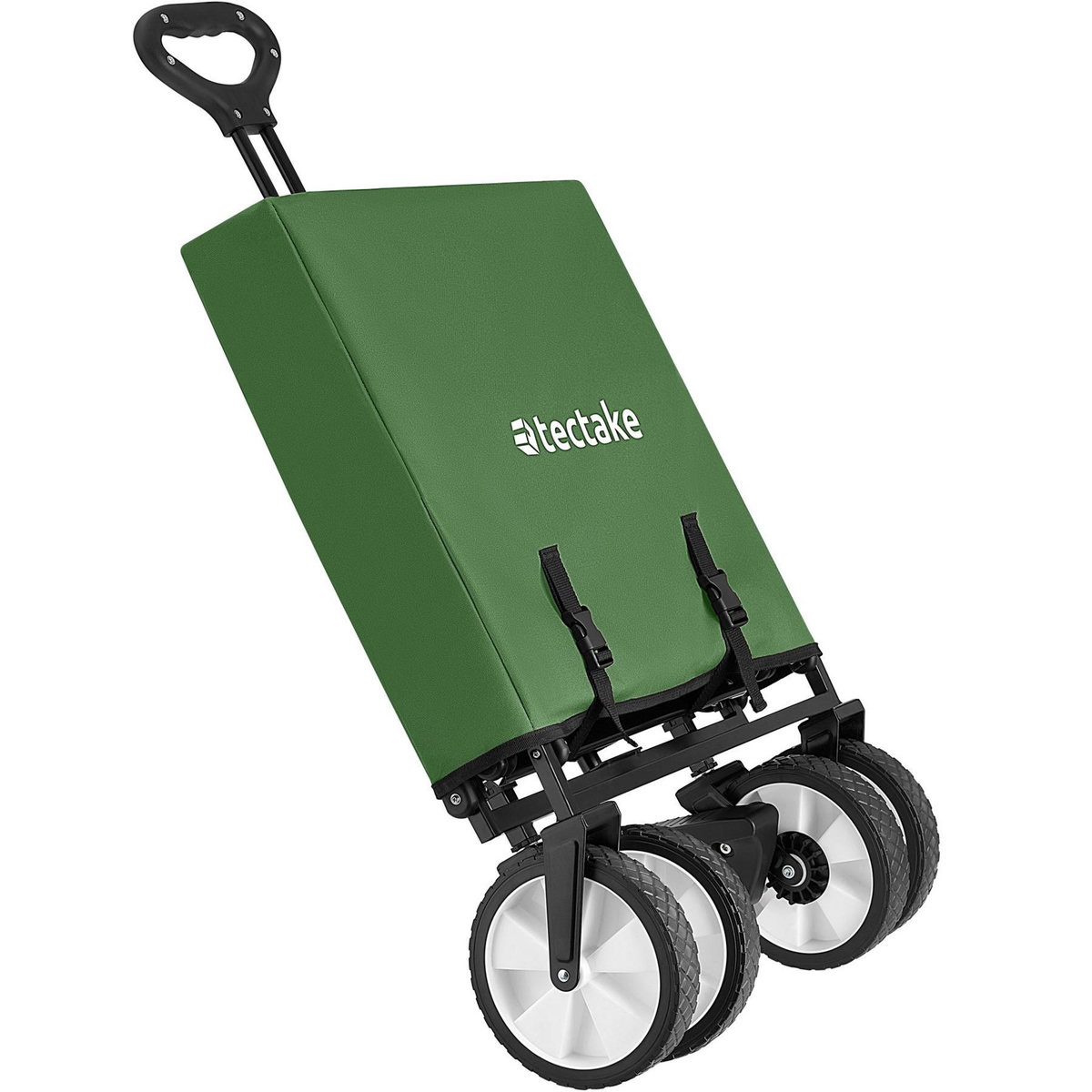 tectake Chariot pliable avec poignée téléscopique vert