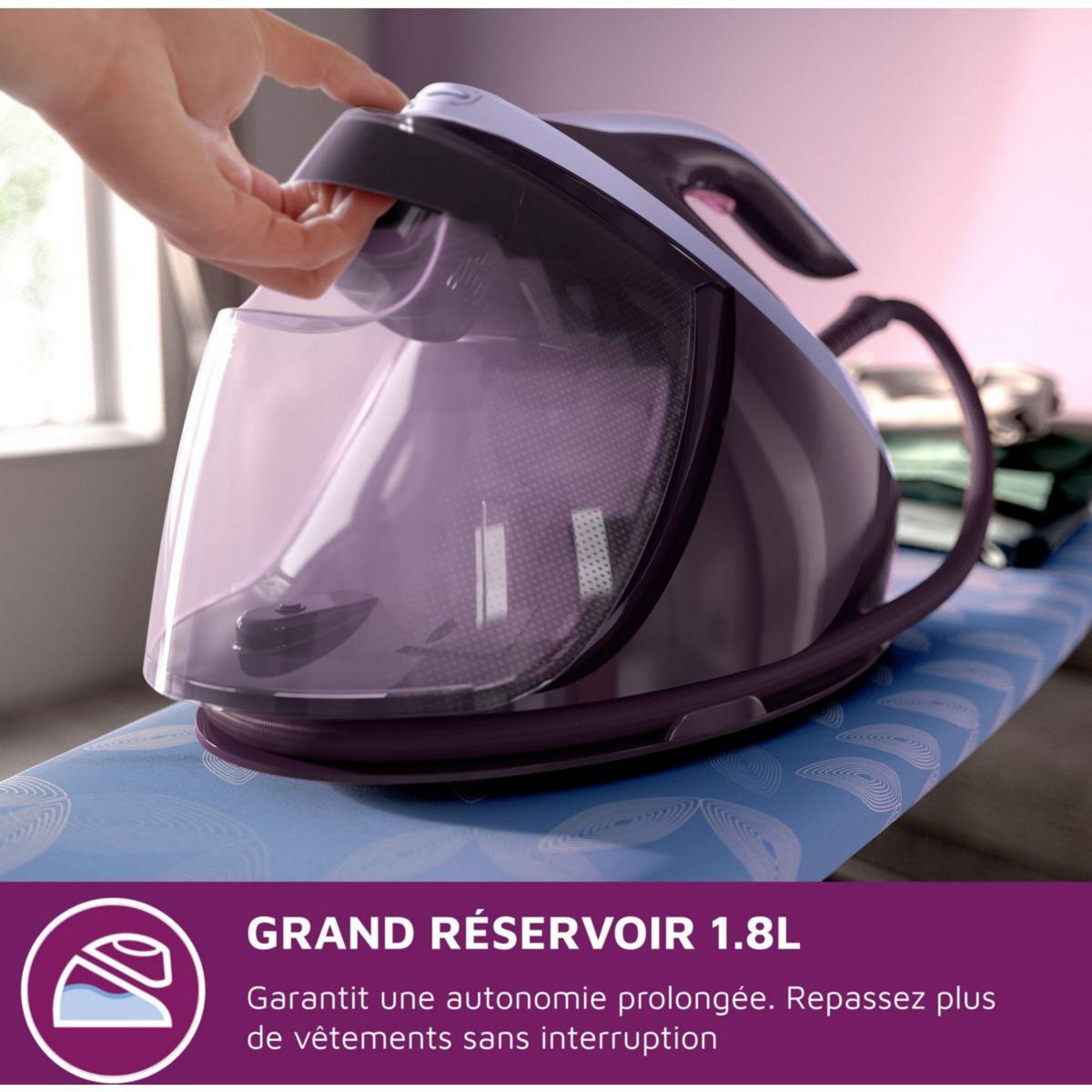 Philips Centrale vapeur PSG7050/30 mauve 1,8L