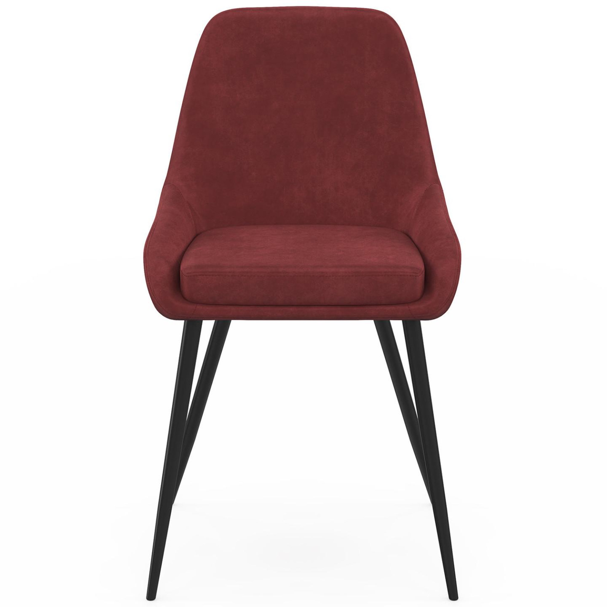 Voir la diapositive 3 : ID MARKET Lot de 6 chaises THALYA en velours bordeaux avec accoudoirs