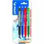 PILOT Lot de 4 stylos effaçables pointe fine noir/rouge/vert/bleu FriXion Ball Clicker