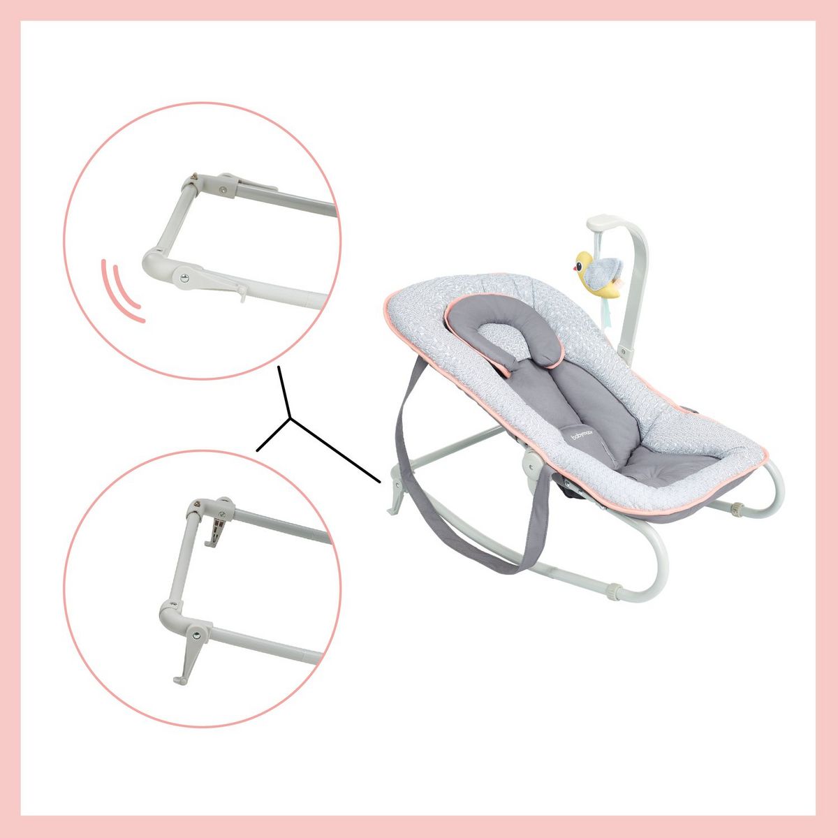 BABYMOOV Transat balancelle bébé Graphik - Pêche