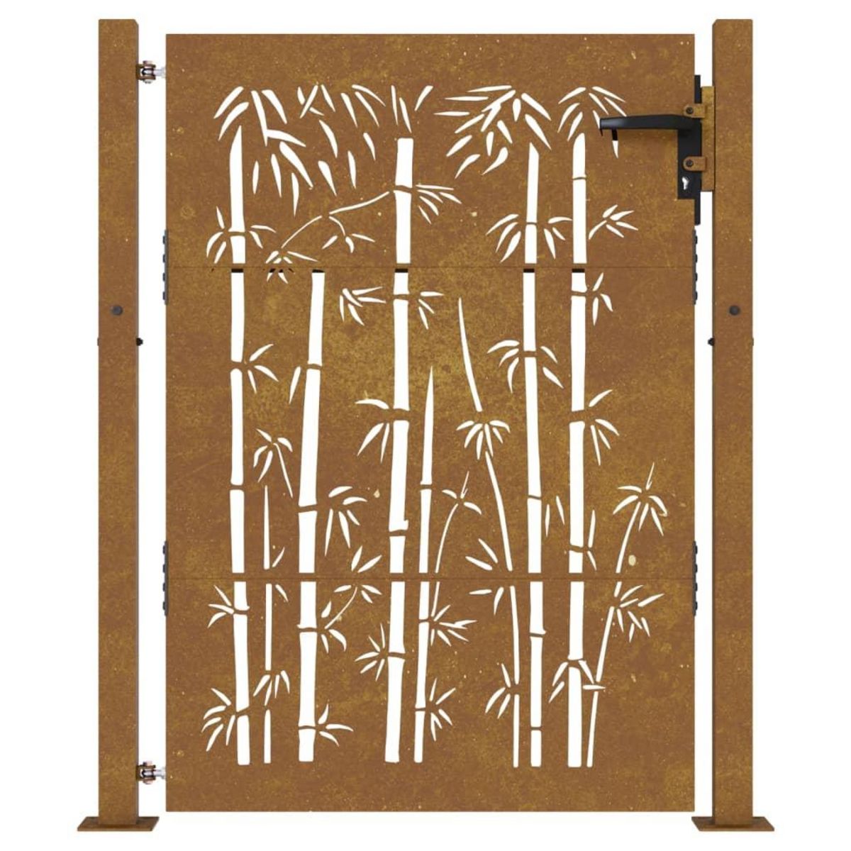 VIDAXL Portail de jardin 105x155 cm acier corten design de bambou