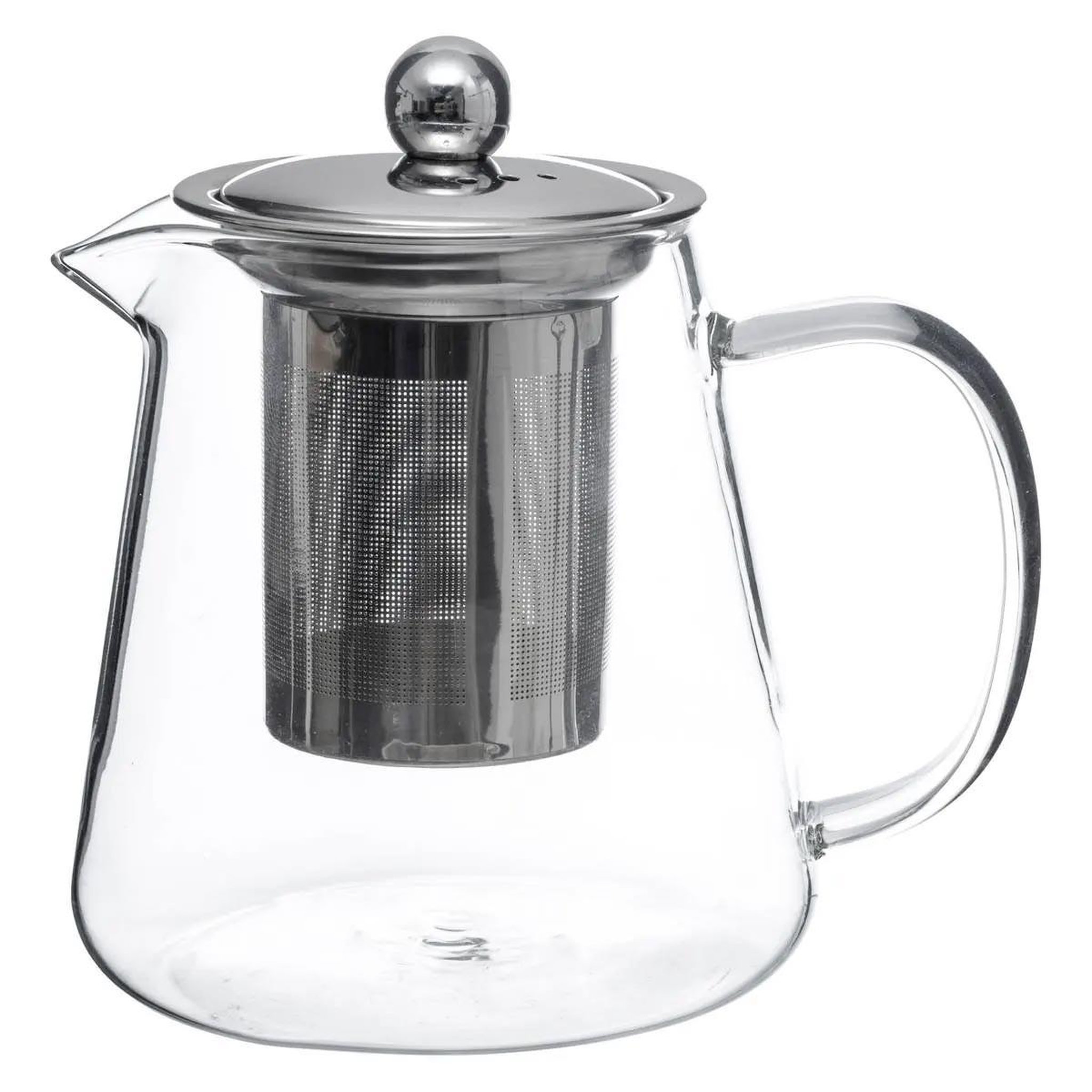 SECRET DE GOURMET Théière en verre avec filtre  tea  0,8l argenté