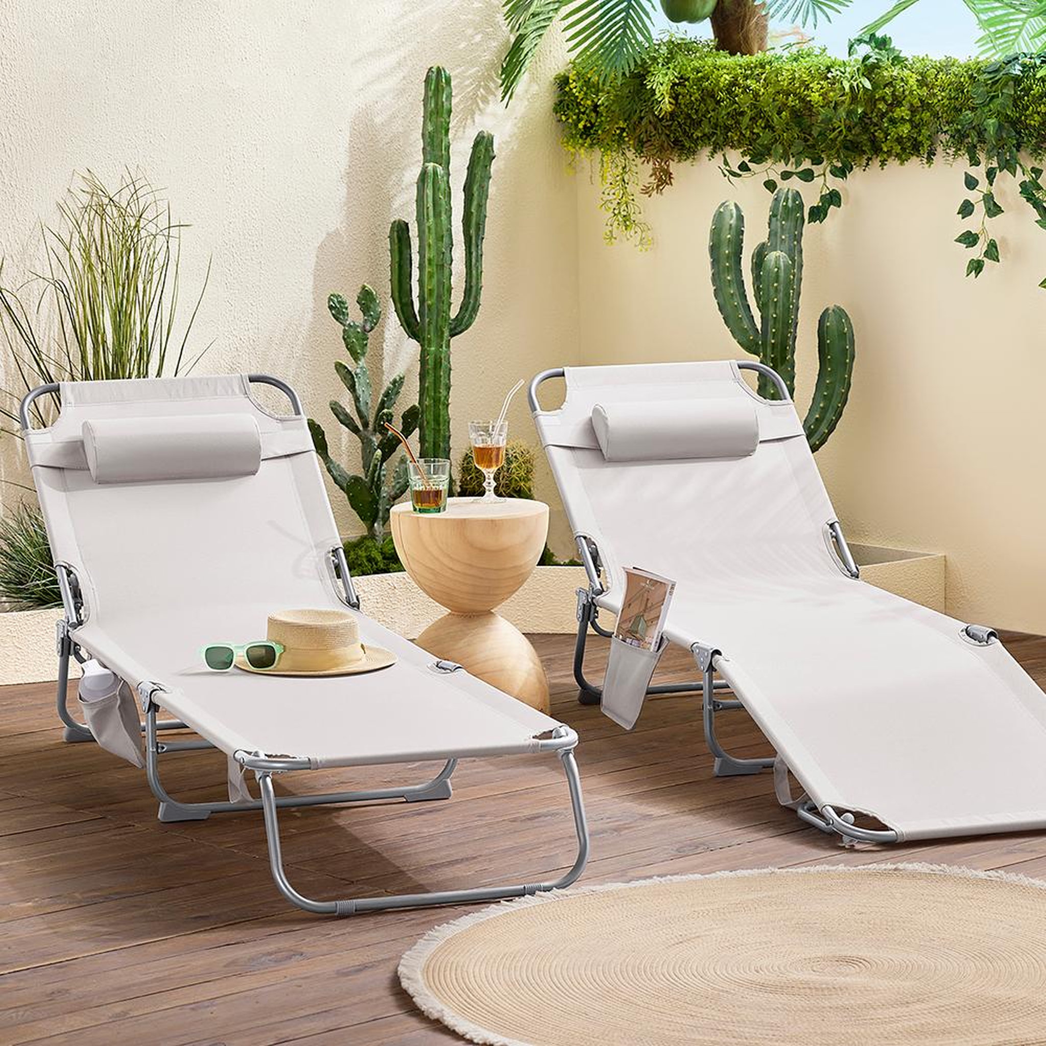 Voir la diapositive 4 : SOBUY SoBuy - Chaise Longue Pliable - Fonctionnel - OGS35