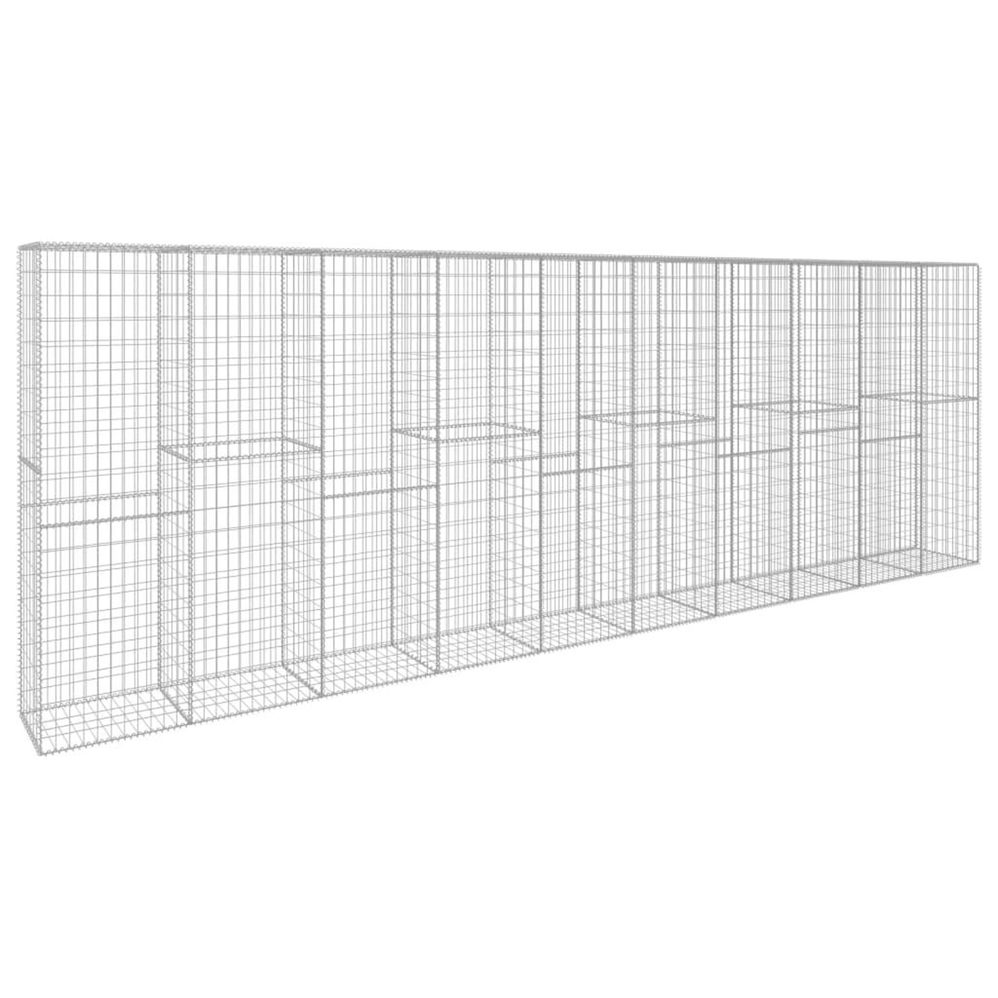 Voir la diapositive 2 : VIDAXL Mur en gabion avec couvercle acier galvanise 600 x 50 x 200 cm