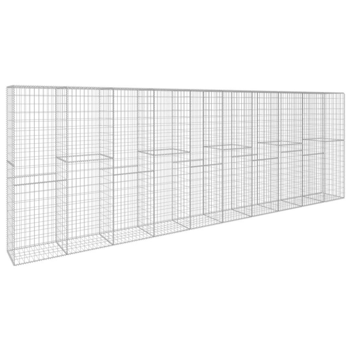 VIDAXL Mur en gabion avec couvercle Acier galvanise 600 x 50 x 200 cm