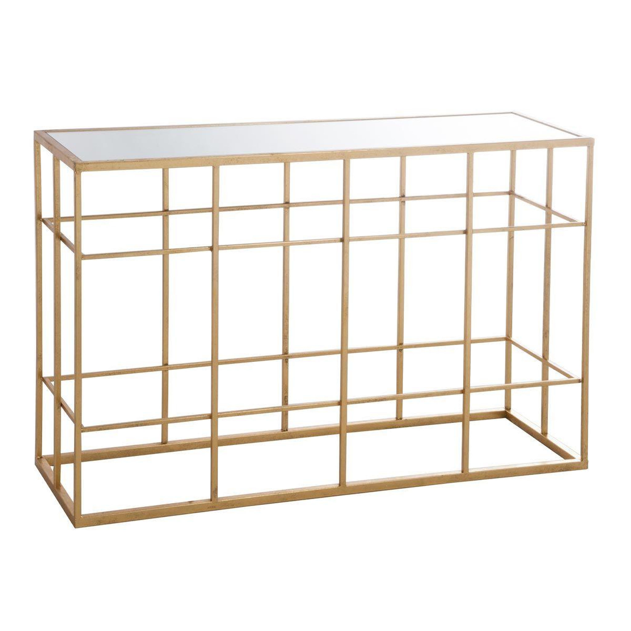 J-LINE Console métal & verre  premium  120cm or
