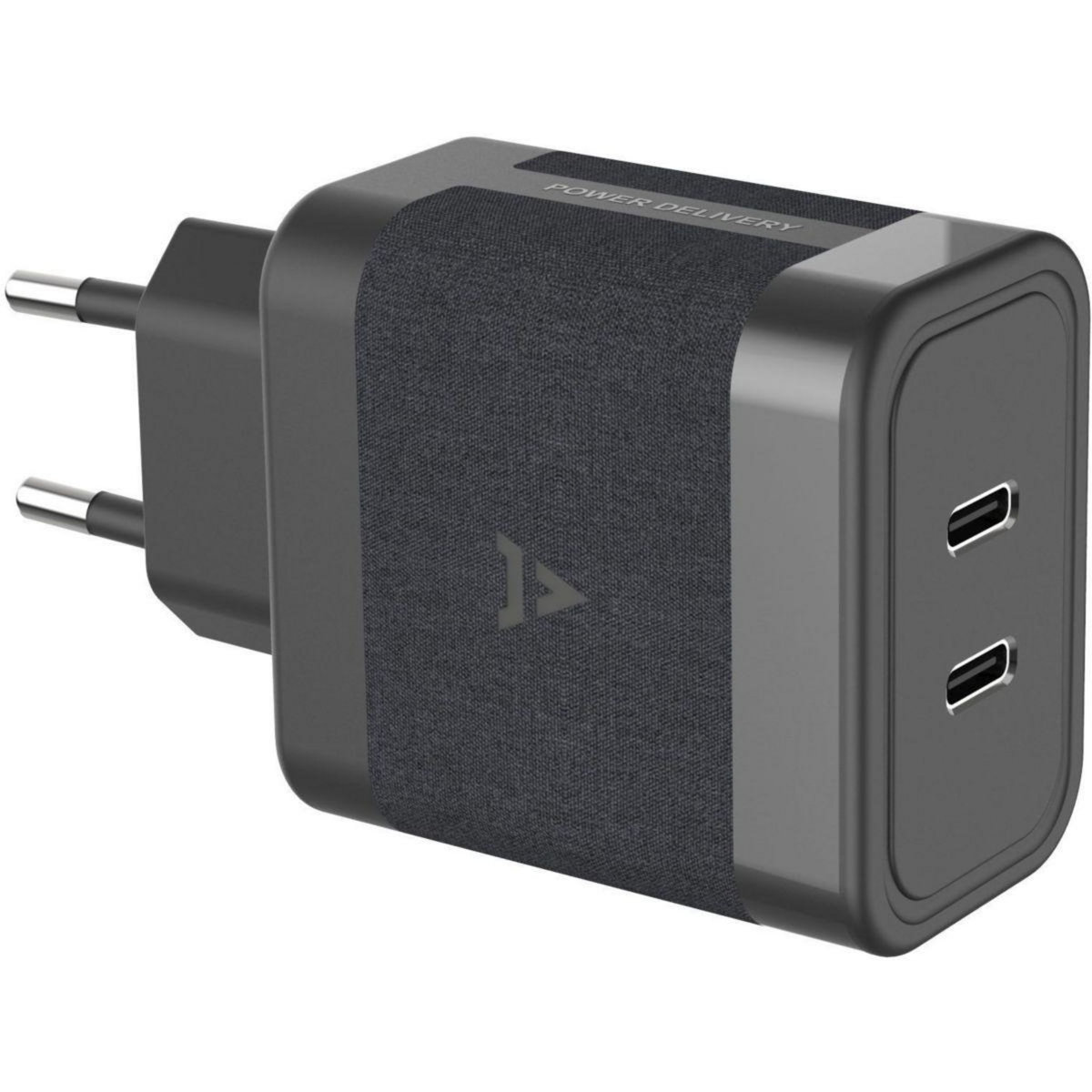 ADEQWAT Chargeur + câble 65W 2 USB-C + Câble USB-C 2M - Noir