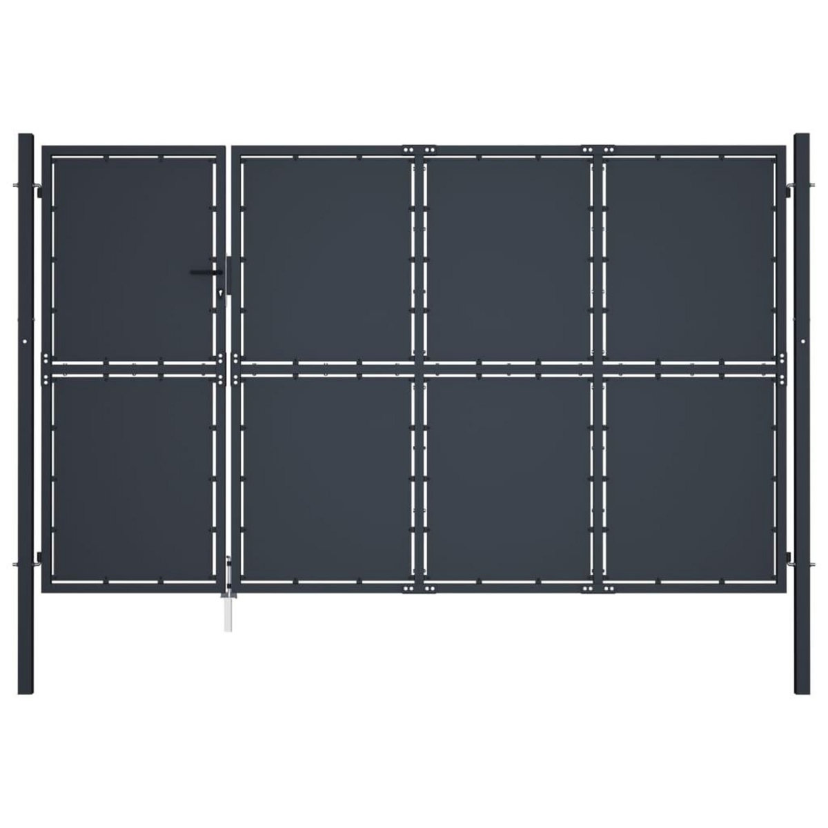 VIDAXL Portail de jardin Acier 350 x 175 cm Anthracite