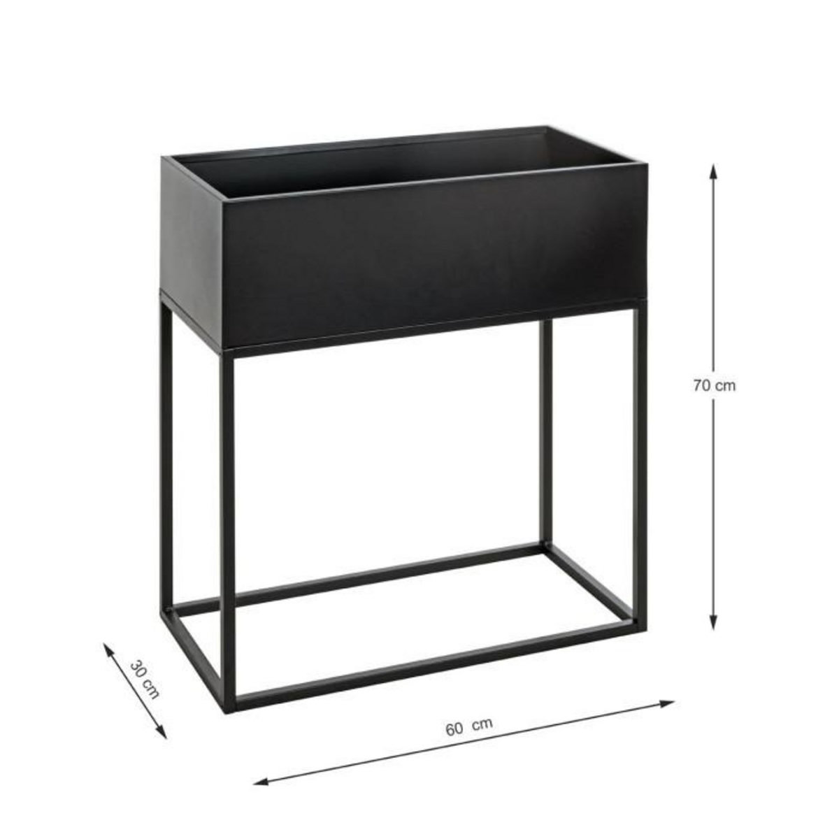 Paris Prix Porte Plantes en Métal  Variable  70cm Noir