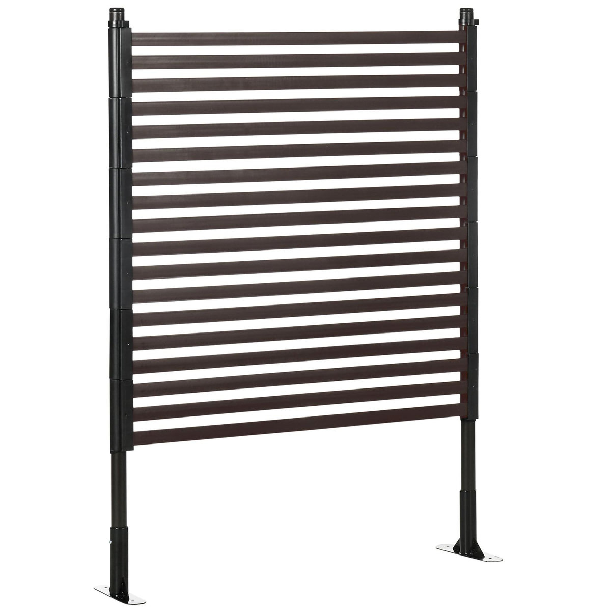 OUTSUNNY Clôture de jardin panneau métal revêtement PE - 93 x 22 x 124 cm - marron foncé