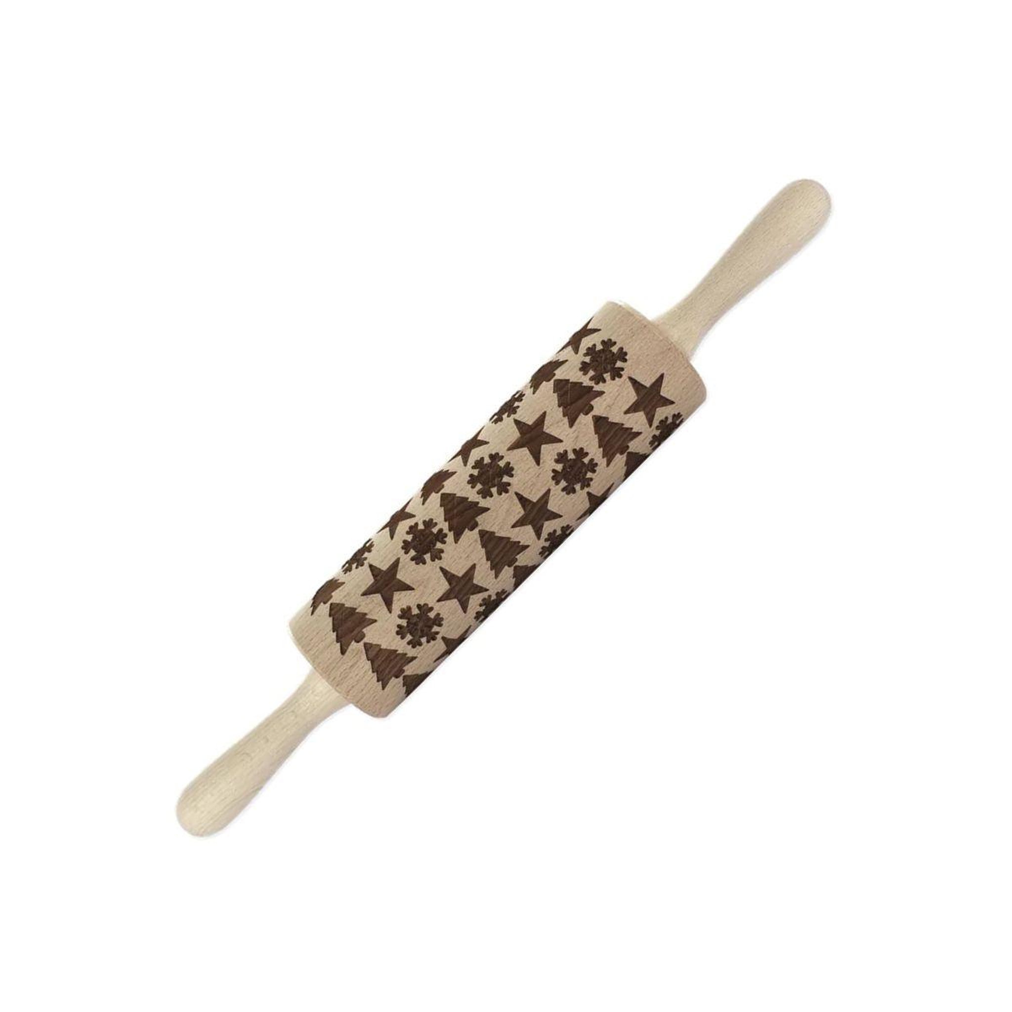 Fackelmann Rouleau à pâtisserie en bois motif noël 39 cm fackelmann noël