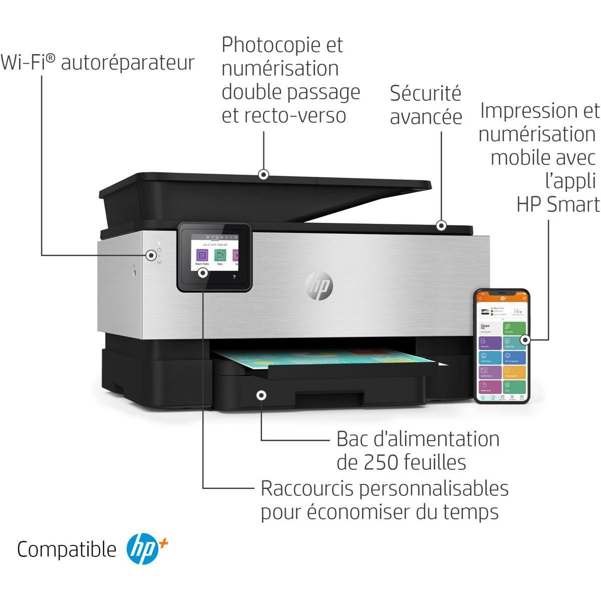 HP Imprimante jet d'encre OfficeJet Pro 9019e éligible Instant Ink