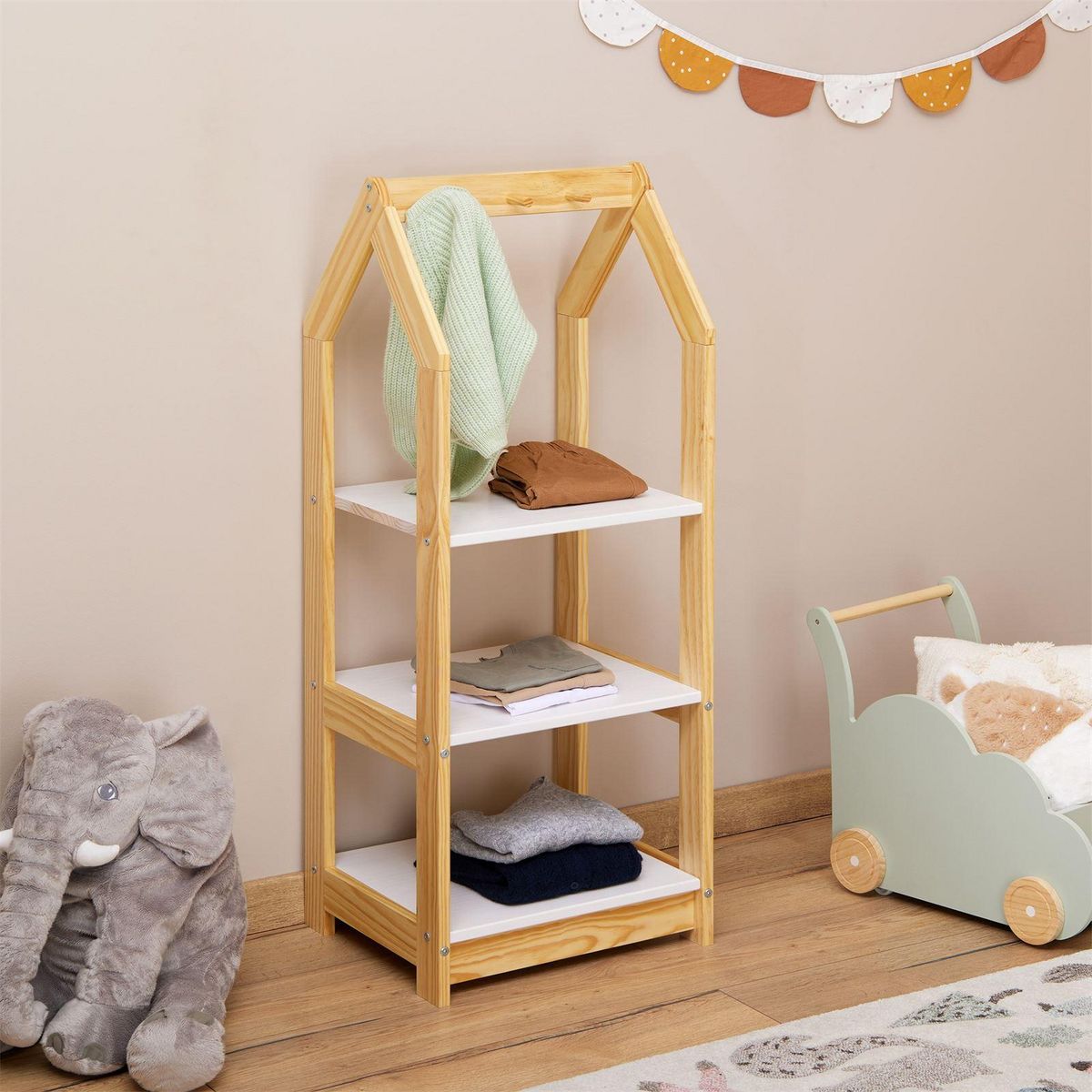 IDIMEX Étagère à vêtements enfant SALLY en pin massif