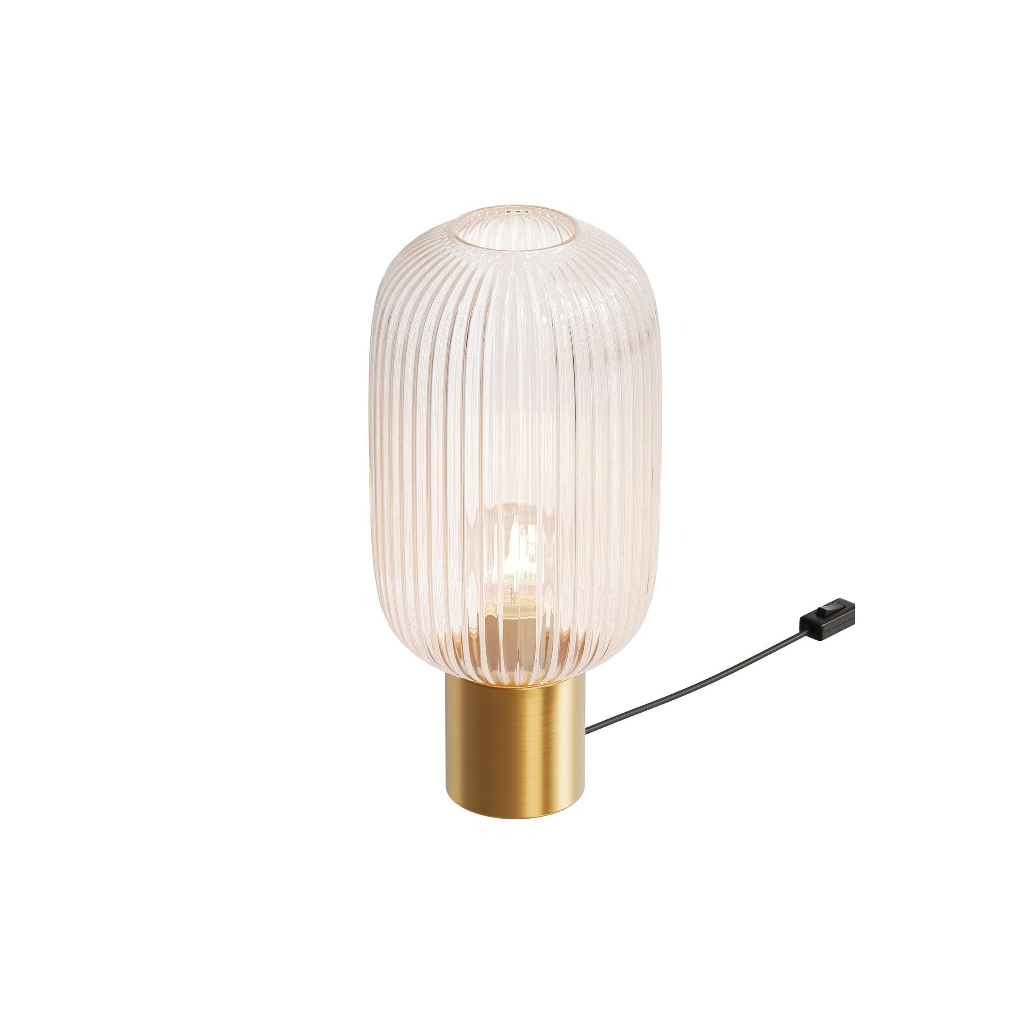 Voir la diapositive 5 : MAISON PAVANE Lampe à poser en verre cannelé-lou