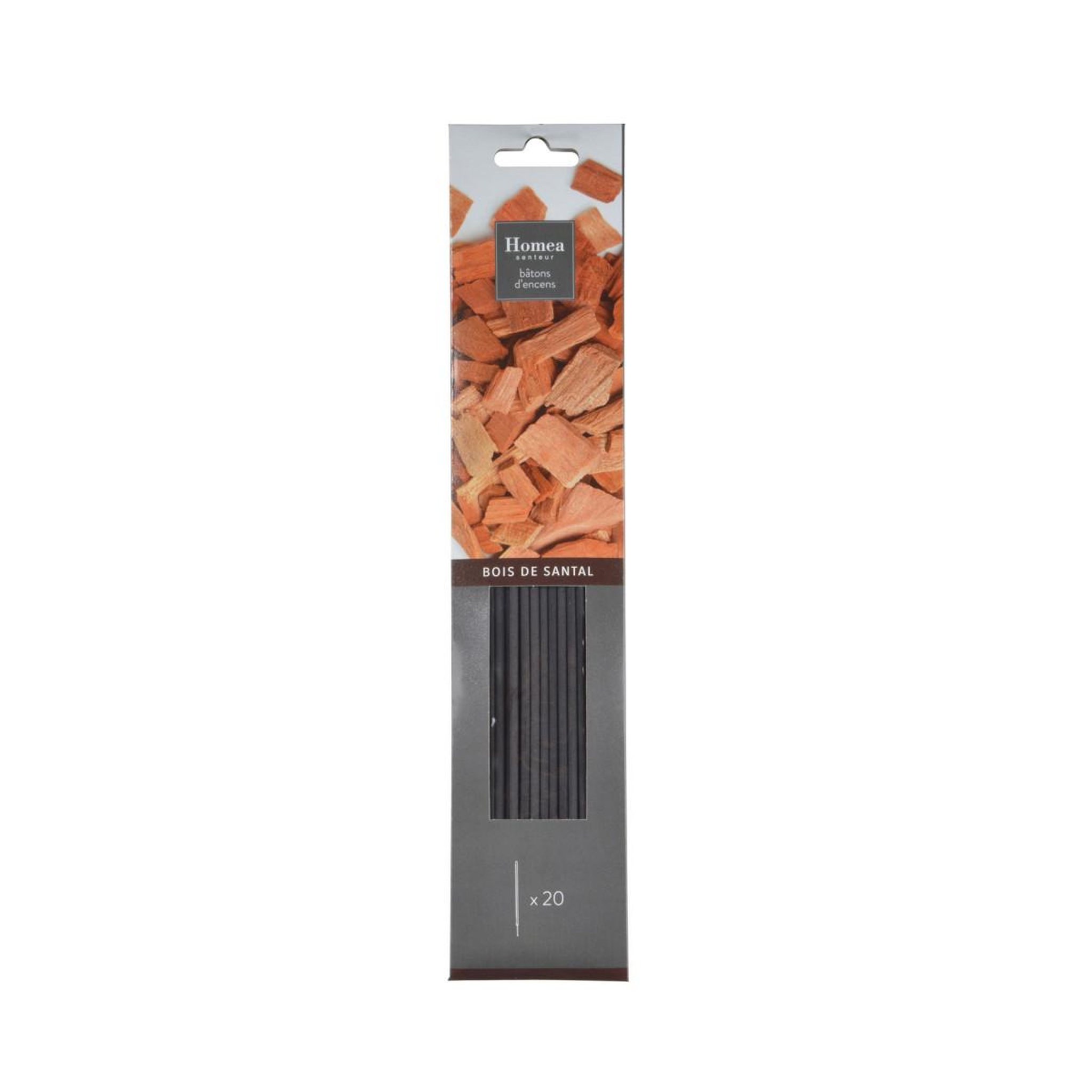 Voir la diapositive 2 : HOMEA Lot de 20 bâtons d'encens  essentiel ii  25cm bois de santal