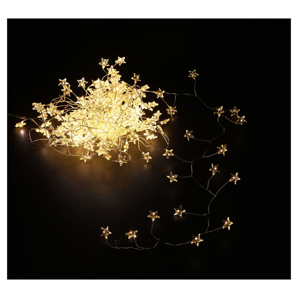 ACTUEL Guirlande intérieure cluster étoile blanc chaud 200led 5m