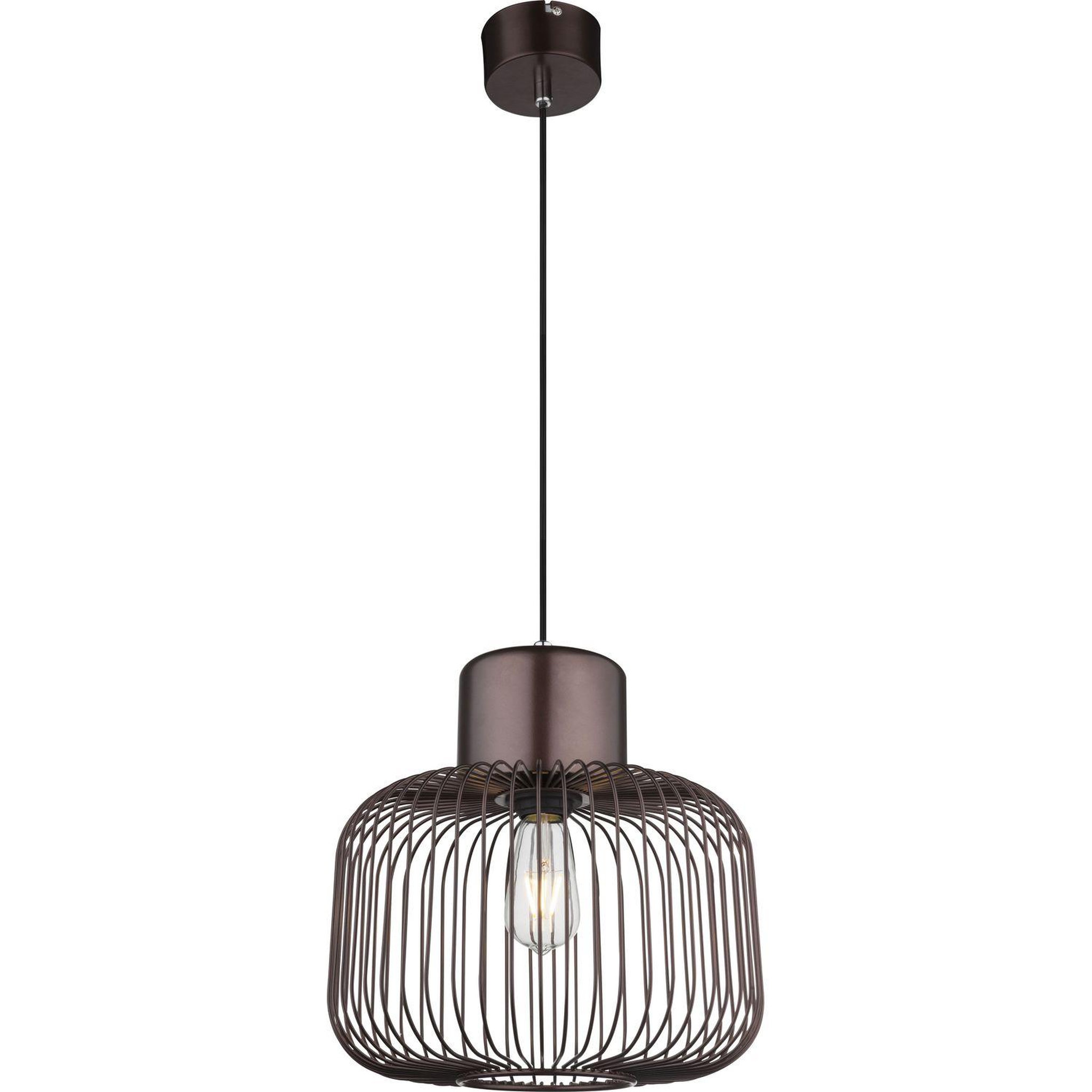 GLOBO Suspension design industriel akin - h. 120 cm - marron bronze