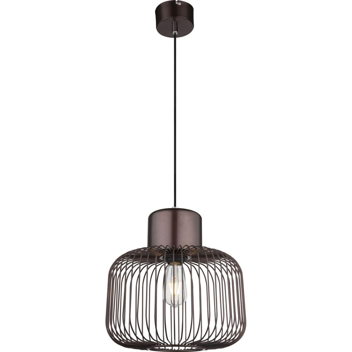 GLOBO Suspension design industriel Akin - H. 120 cm - Marron bronze