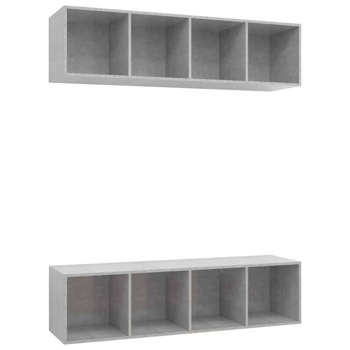 VIDAXL Meubles TV muraux 2 pcs Gris beton Bois d'ingenierie