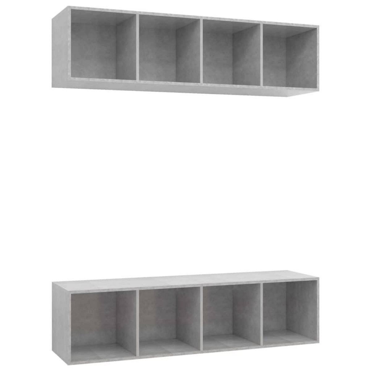VIDAXL Meubles TV muraux 2 pcs Gris beton Bois d'ingenierie