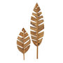 Voir la diapositive 1 : Paris Prix Lot de 2 Déco Murales en Bois  Feuilles  140cm Naturel