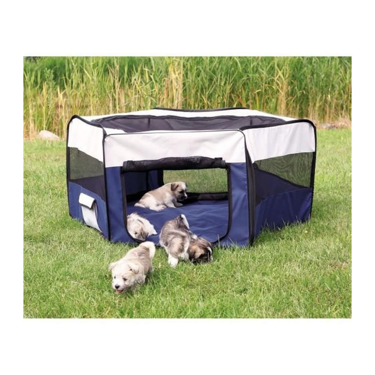 Trixie Enclos avec filet/base - TRIXIE - ø 150 × 65 cm - Turquoise / Gris clair