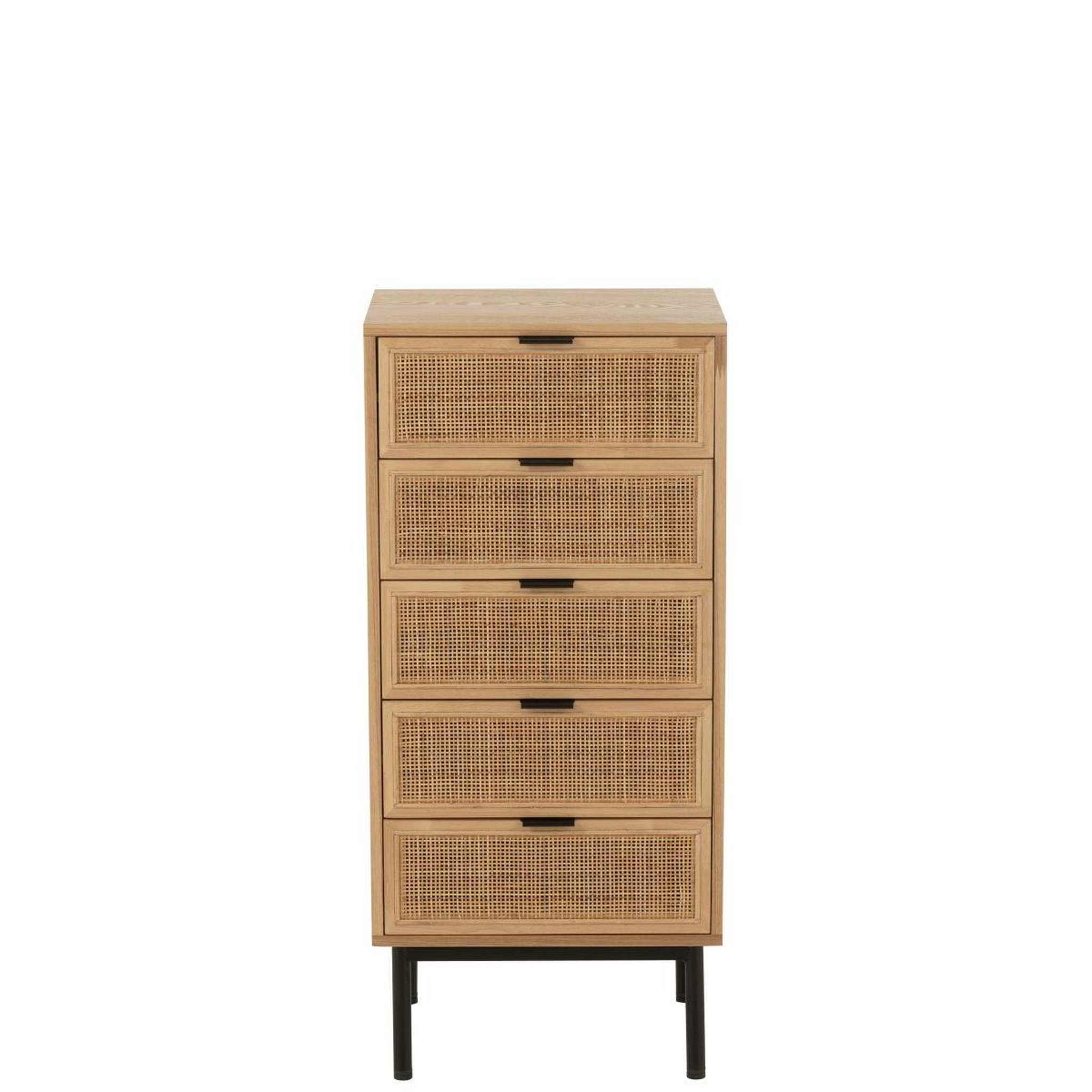 Voir la diapositive 2 : J-LINE Meuble de Rangement Cannage  Kory  100cm Naturel