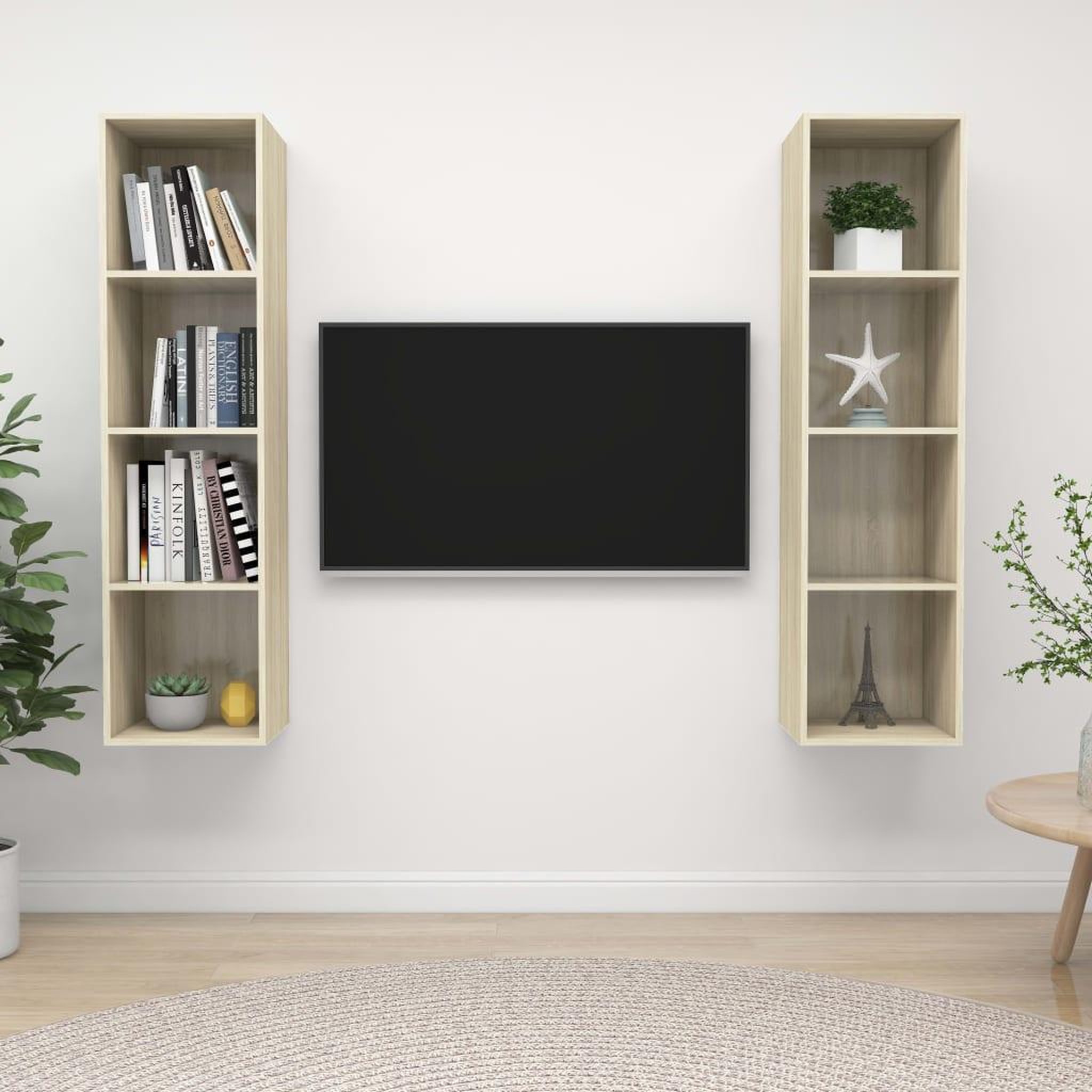 Voir la diapositive 1 : VIDAXL Meubles TV muraux 2 pcs Chene sonoma Bois d'ingenierie