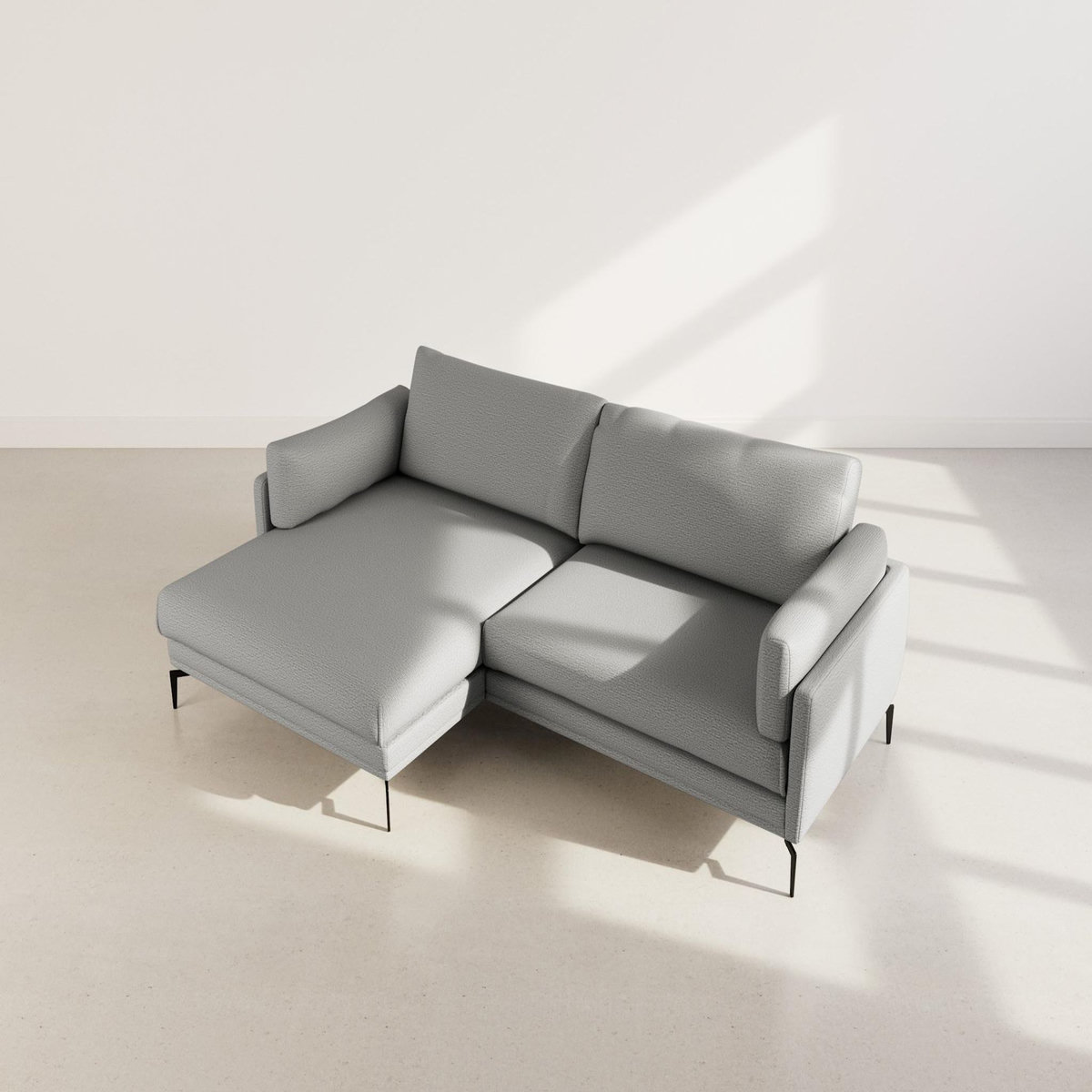 LISA DESIGN Carlos - canapé d'angle gauche 4 places ultra moelleux en tissu texturé