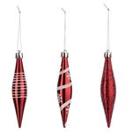 FEERIC LIGHT & CHRISTMAS Sujet de Noël 3 Glaçons  Étoile  15cm Rouge